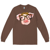 Chestnut sunflowers with pig Long Sleeve Tee - RanaPortraitStore