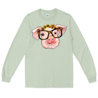 Matcha sunflowers with pig Long Sleeve Tee - RanaPortraitStore