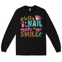 Black pretty nail make me smile bbs Long Sleeve Tee - BundleAndBundleShop
