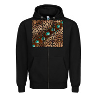 Black leopard gemstone leather Zipper Hoodie - BarkalooDesign