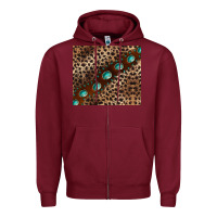 Burgundy leopard gemstone leather Zipper Hoodie - BarkalooDesign
