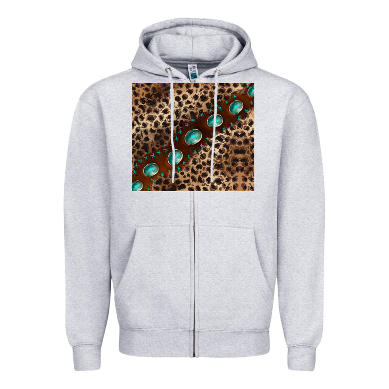 Leopard Gemstone Leather Zipper Hoodie by BarkalooDesign | Teevron
