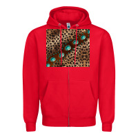 Red leopard gemstone leather Zipper Hoodie - BarkalooDesign