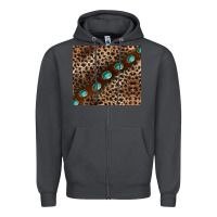 Smoke leopard gemstone leather Zipper Hoodie - BarkalooDesign