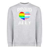 Heather Grey proud ally lgbt rainbow heart gay pride month Heavyweight Sweatshirt - linhVisuals