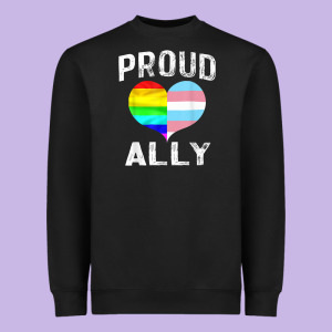 Proud Ally Lgbt Rainbow Heart Gay Pride Month Heavyweight Sweatshirt Designed By Linhvisuals