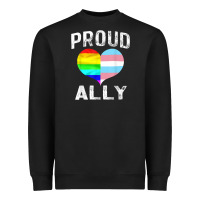 Black proud ally lgbt rainbow heart gay pride month Heavyweight Sweatshirt - linhVisuals