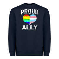 Navy proud ally lgbt rainbow heart gay pride month Heavyweight Sweatshirt - linhVisuals