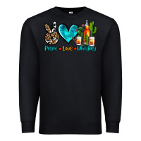 Black peace love whiskey Premium Sweatshirt - AdoDesignShop