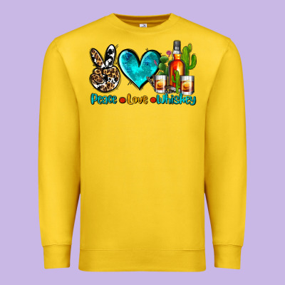 Peace Love Whiskey Premium Sweatshirt Designed By Adodesignshop