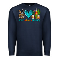 Navy peace love whiskey Premium Sweatshirt - AdoDesignShop