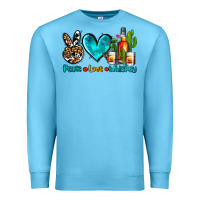 Ocean Blue peace love whiskey Premium Sweatshirt - AdoDesignShop