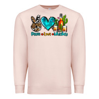 Pale Pink peace love whiskey Premium Sweatshirt - AdoDesignShop