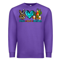Purple peace love whiskey Premium Sweatshirt - AdoDesignShop