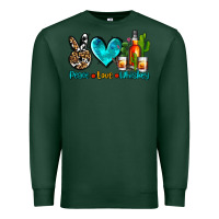 Sports Green peace love whiskey Premium Sweatshirt - AdoDesignShop