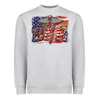 Patriotic Nurse Certified Nurse  Assistant Medilcal Symbol  Background Heavyweight Sweatshirt | Teevron