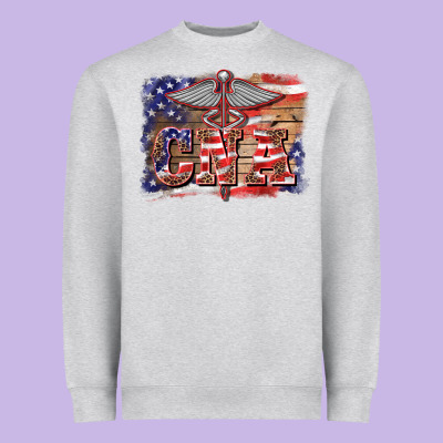 Patriotic Nurse Certified Nurse  Assistant Medilcal Symbol  Background Heavyweight Sweatshirt Designed By Barkaloodesign