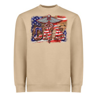 Mushroom patriotic nurse certified nurse  assistant medilcal symbol  background Heavyweight Sweatshirt - BarkalooDesign