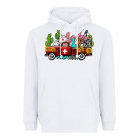 White lpn nurse truck with cactus and sunflowers Heavyweight Hoodie - AdoDesignShop