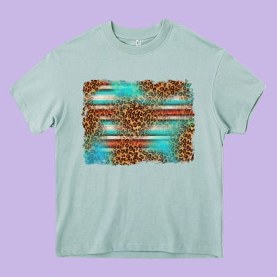 Serape And Leopard Background Heavy Core Tee Designed By Texasbilliewilder