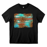 Black Serape and Leopard Background Heavy Core Tee - texasbilliewilder