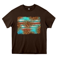 Chocolate Brown Serape and Leopard Background Heavy Core Tee - texasbilliewilder