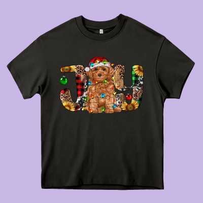 Toy Poodle Christmas Joy Heavy Core Tee Designed By Ranaportraitstore
