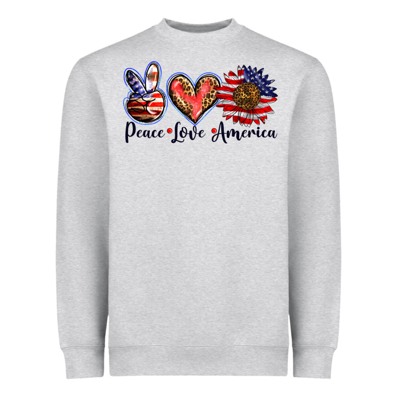 Peace Love America Heavyweight Sweatshirt by BarkalooDesign | Teevron