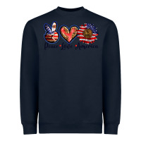 Navy peace love america Heavyweight Sweatshirt - BarkalooDesign
