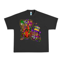 Pigment Black mardi gras louisiana map Urban Heavy Tee - OliviaCreatesArt