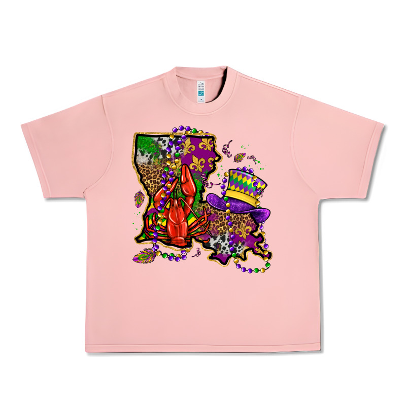 Mardi Gras Louisiana Map Urban Heavy Tee by OliviaCreatesArt | Teevron
