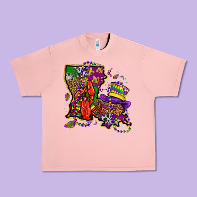 Mardi Gras Louisiana Map Urban Heavy Tee Designed By Oliviacreatesart