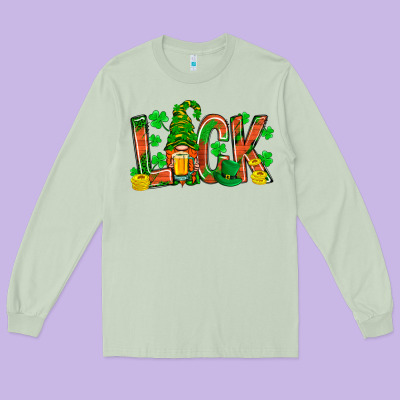 Luck With Gnome And Beer Bbs Long Sleeve Tee Designed By Bundleandbundleshop
