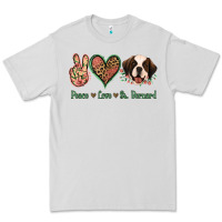 Dove Grey Peace Love St. Bernard Premium Tee - Jasminsmagicworld