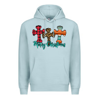 Blue Mist merry Christmas cross Premium Hoodie - CowhideDigitalArt