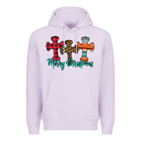 Lilac merry Christmas cross Premium Hoodie - CowhideDigitalArt
