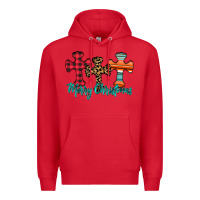 Red merry Christmas cross Premium Hoodie - CowhideDigitalArt