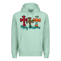 Seafoam merry Christmas cross Premium Hoodie - CowhideDigitalArt