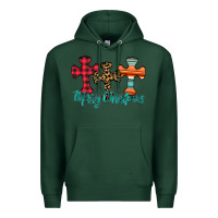 Sports Green merry Christmas cross Premium Hoodie - CowhideDigitalArt