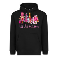 Black tis the season pink christmas Heavyweight Hoodie - AdoDesignShop