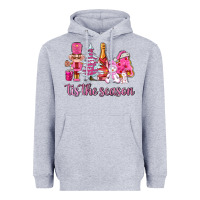 Heather Grey tis the season pink christmas Heavyweight Hoodie - AdoDesignShop