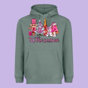 Tis The Season Pink Christmas Heavyweight Hoodie Designed By Adodesignshop