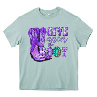 Arona Give Cancer the boot purple ribbon Heavy Core Tee - NancyCooperArtShop