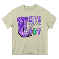 Mossy Give Cancer the boot purple ribbon Heavy Core Tee - NancyCooperArtShop