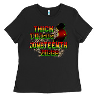 Black thick thighs juneteenth vibes cowgirl Ladies Tee - CowGirlArtShop