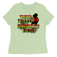 Matcha thick thighs juneteenth vibes cowgirl Ladies Tee - CowGirlArtShop