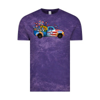 Cloud Purple USA 4th of July Sunflower Truck Vintage Tee - Jasminsmagicworld