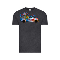 Vintage Black USA 4th of July Sunflower Truck Vintage Tee - Jasminsmagicworld