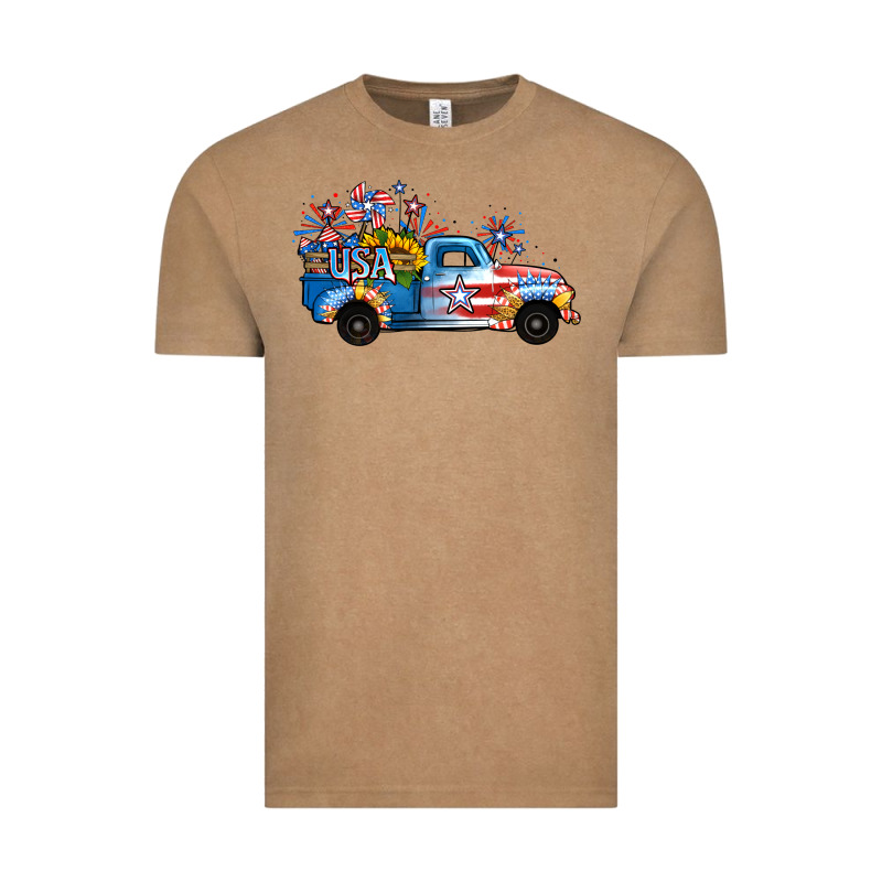 Usa 4th Of July Sunflower Truck Vintage Tee by Jasminsmagicworld | Teevron