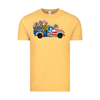 Vintage Mustard USA 4th of July Sunflower Truck Vintage Tee - Jasminsmagicworld